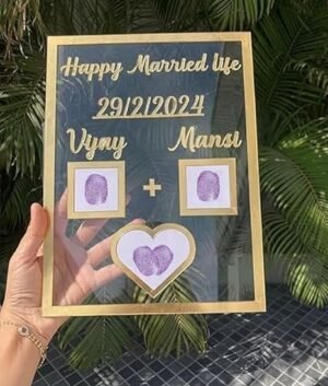 personalized wedding fingerprint name plate